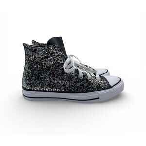 Kid's Converse Chuck Taylor All Star High Black Glitter Shoes Size 6 A09270C NIB